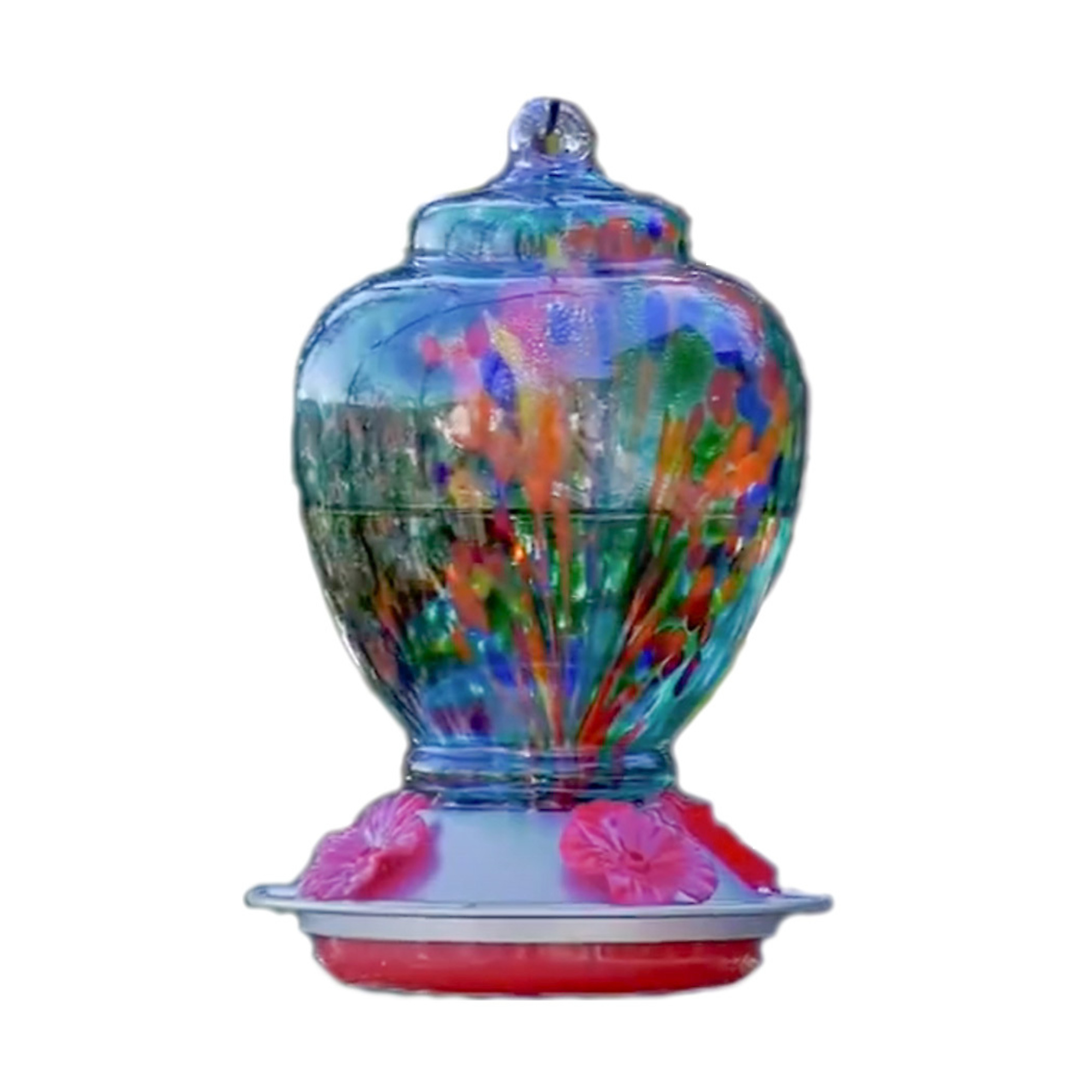 Ultimate Innovations, Glass Hummingbird Feeder, Speckled Multi-Color, Model # HBFP26